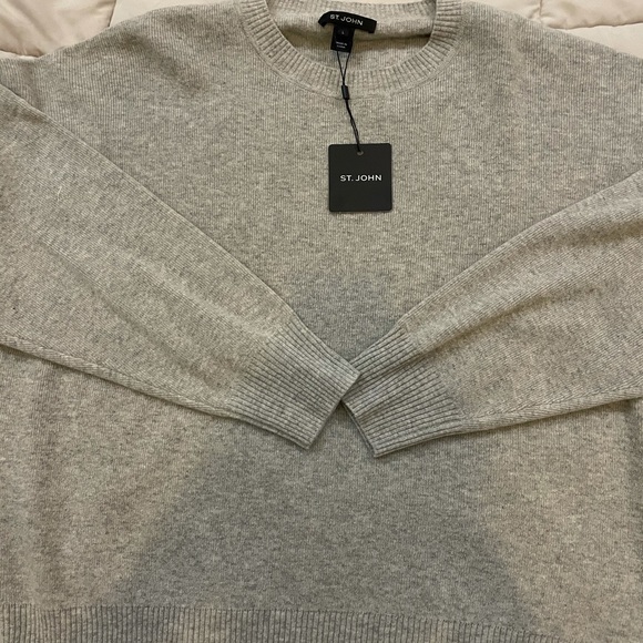 St.John Grey Wool Sweater Size L - Picture 3 of 7